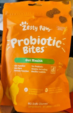 Zesty Paws Probiotic Bites - GUT HEALTH - For Dogs - 60 Chews 7.4oz - NEW