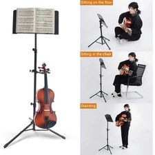 Professional Sheet Music Stand Portable Folding Tripod Holder Adjustable W/ Bag