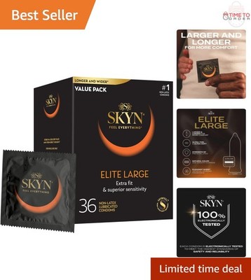 Large Polyisoprene Condoms 36 Count Ultra Thin Lubricated For Comfort