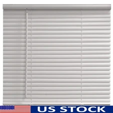 1" Cordless Vinyl Light Filtering Blinds 1-Piece, White, 47" W x 64" L