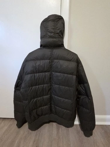 Brunello Cucinelli Men's Olive Green Hooded Quilted Goose Down Puffer Jacket image 2