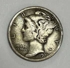 1921-D Denver Silver Mercury Dime Very Good Condition
