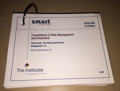 CPCU 500 SMART Study Aids, 1st edition (Review Notes & Flash Cards)