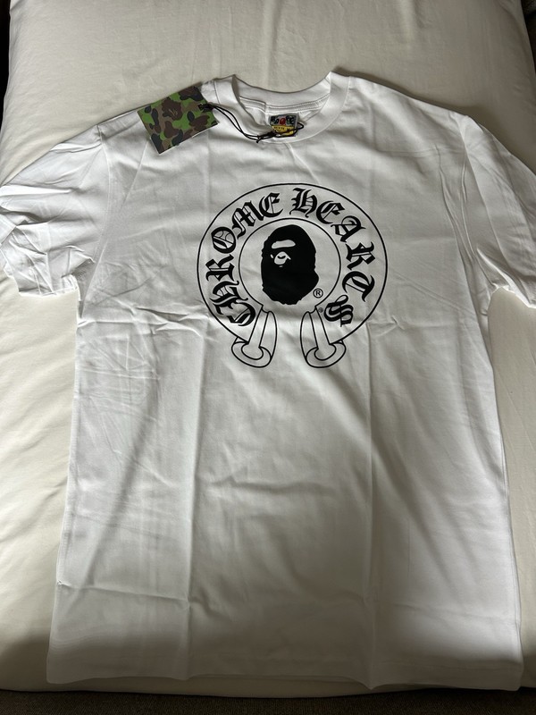 A Bathing Ape BAPE x Chrome Hearts Baby Milo Logo Graphic Tee White M
