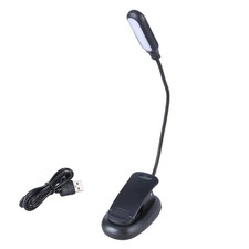 LED Light USB Rechargeable Desk Clip Lamp with 5 LEDs, 3 Color Adjustable Angle