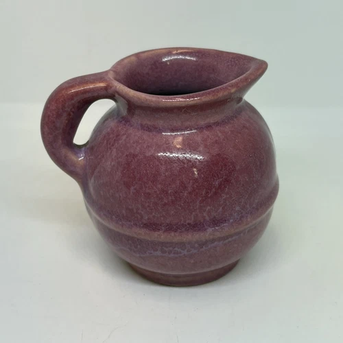 1930's Ada Clay Frankoma Art Pottery Purple Pink Glaze Mini Guernsey Creamer
