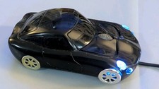 Street Mouse Black Sports Car Optical USB Wired Computer Mouse Blue LED Lights