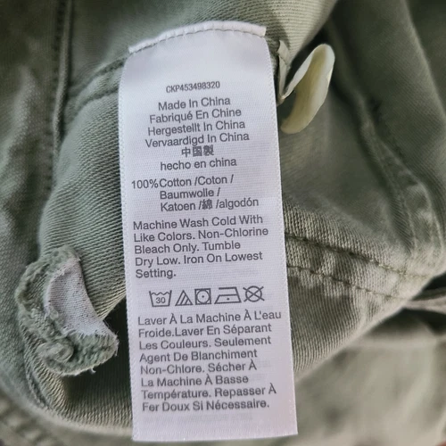 Madewell Sz 25 Sage Green Pockets Button Fly Cotton Pants - Picture 7 of 7