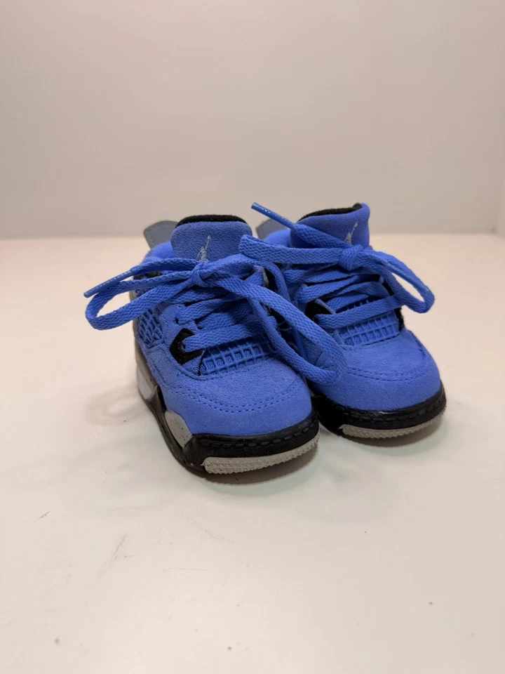 Air Jordan 4 Retro (TD) – University Blue – Size 2C + Box BQ7670-400 - Image 3 of 4