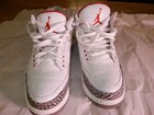 AIR JORDAN 3 III RETRO USED SZ 10.5 WHITE CEMENT GREY BLACK 136064-105 Sneakers