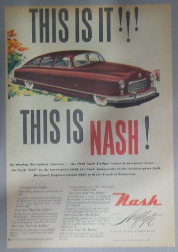 Nash Car Ad: This Is It! This Is Nash!  from 1949 Size: 11 x 15 inches