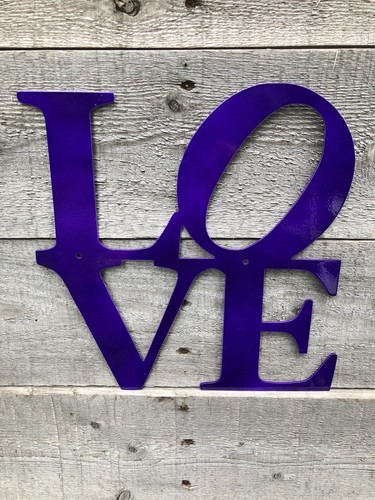 X-large 16” LOVE cnc metal cut sign art or wall decor with powder coat finish. - Picture 2 of 6