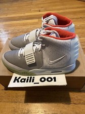 Nike Air Yeezy 2 NRG Size 11.5 Platinum Solar Red October 508214-010 C