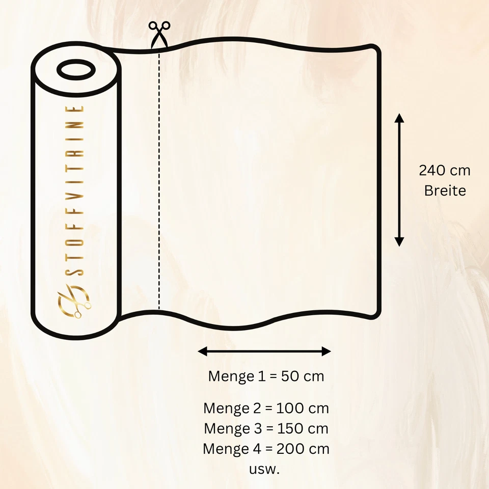 Baumwollstoff mit 240cm Maxi Breite "Bea" Blumen Stoff Meterware ab 50 x 240 cm - Bild 3 von 4