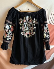 Free people Dress Women’s Size XS Fleur Du Jour Cotton Embroidered Mini Boho