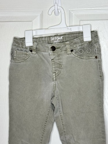 Cat & Jack Jeggings Girls Size 10 Sage Green Skinny Adjustable Waist - Picture 3 of 6
