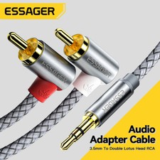Essager 90 Degree RCA to 3.5mm Audio Cable Stereo Jack to 2RCA Phono Y Splitter