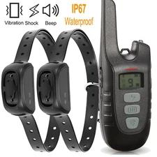 1640FT Waterproof Dog Training Collar Rechargeable Shock Collar Beep Vibration