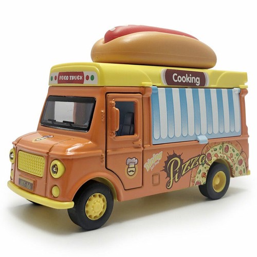 1:36 Hot Dog Food Truck Model Car Toy Car Diecast Toys for Kids Boys Pull Back - Afbeelding 1 van 12