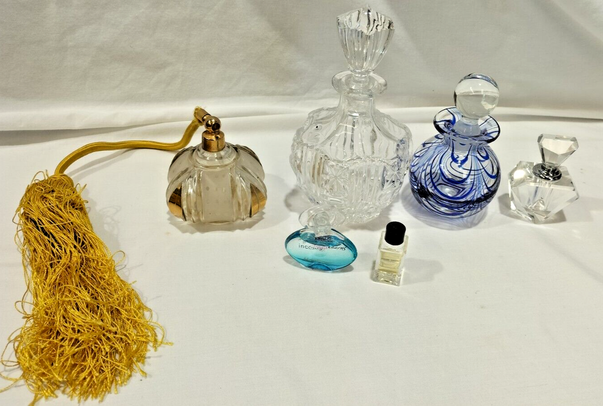 Perfume Scent Atomiser Bottles Collection x 6 Vintage