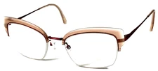 MOREL FRANCE 20071K MR24 Beige/Red Half Rimless Eyeglasses Frame 52-20-140