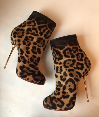 Christian Louboutin Leopard bootie Lips 120mm metal Heel  display picture 1