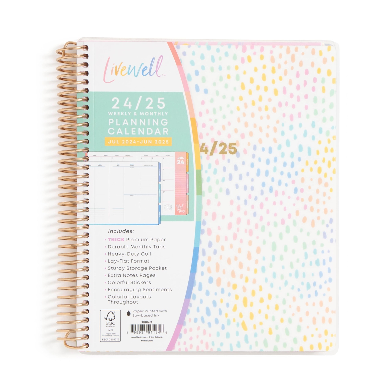 Blue Sky Livewell 2024-2025 Academic Year Weekly/Monthly Planner 7