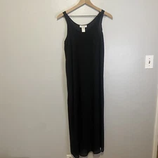 Citron Santa Monica Sleeveless Maxi Dress Size Medium Black Microfiber
