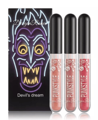 Glitter Waterproof Liquid Black Lipstick Shiny Lip Tint Lipgloss Kit