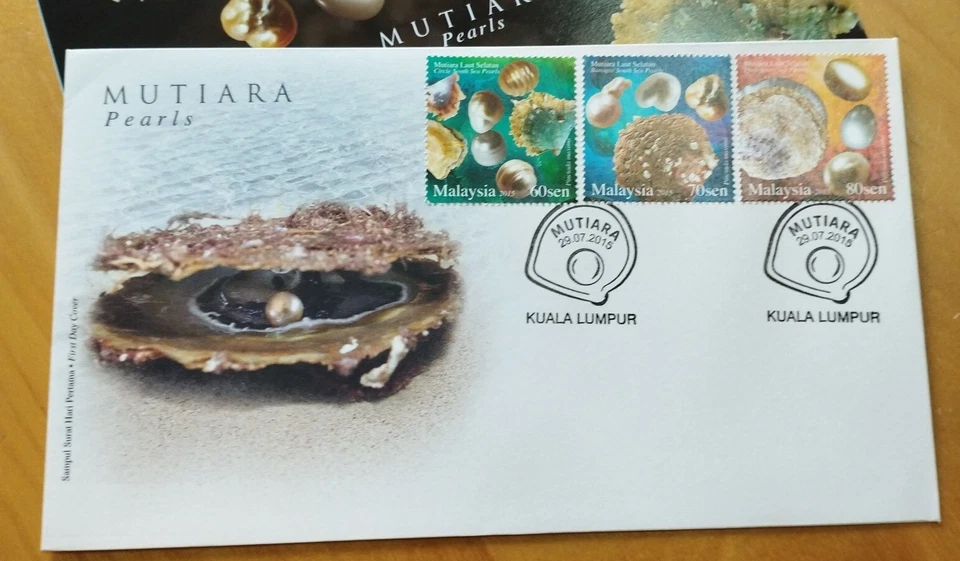 MALAYSIA 3v Stamp FDC 2015 Mutiara Pearls 珍珠 - Image 2 of 4