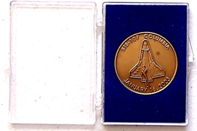2003 Columbia Space Shuttle Medallion In Memory Of Columbia's Crew Bronze 1.5''