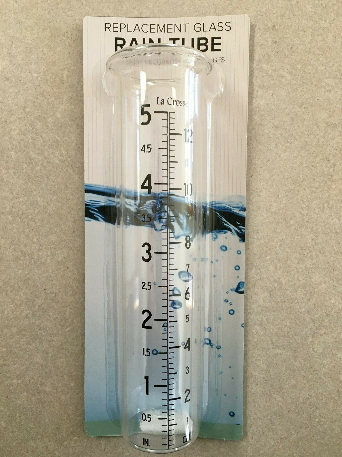 La Crosse Toland Alpine 8" x 1 3/4" Rain Gauge Replacement Glass Tube 2