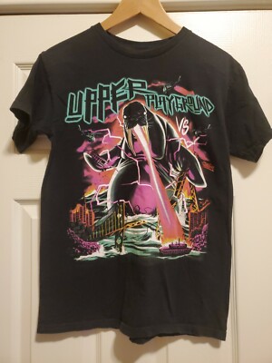 UPPER PLAYGROUND vs. SF graphic tee, black and neon, Munk One