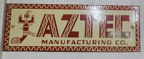 Vintage Porcelain Aztec Pumping  Unit Sign 13x5