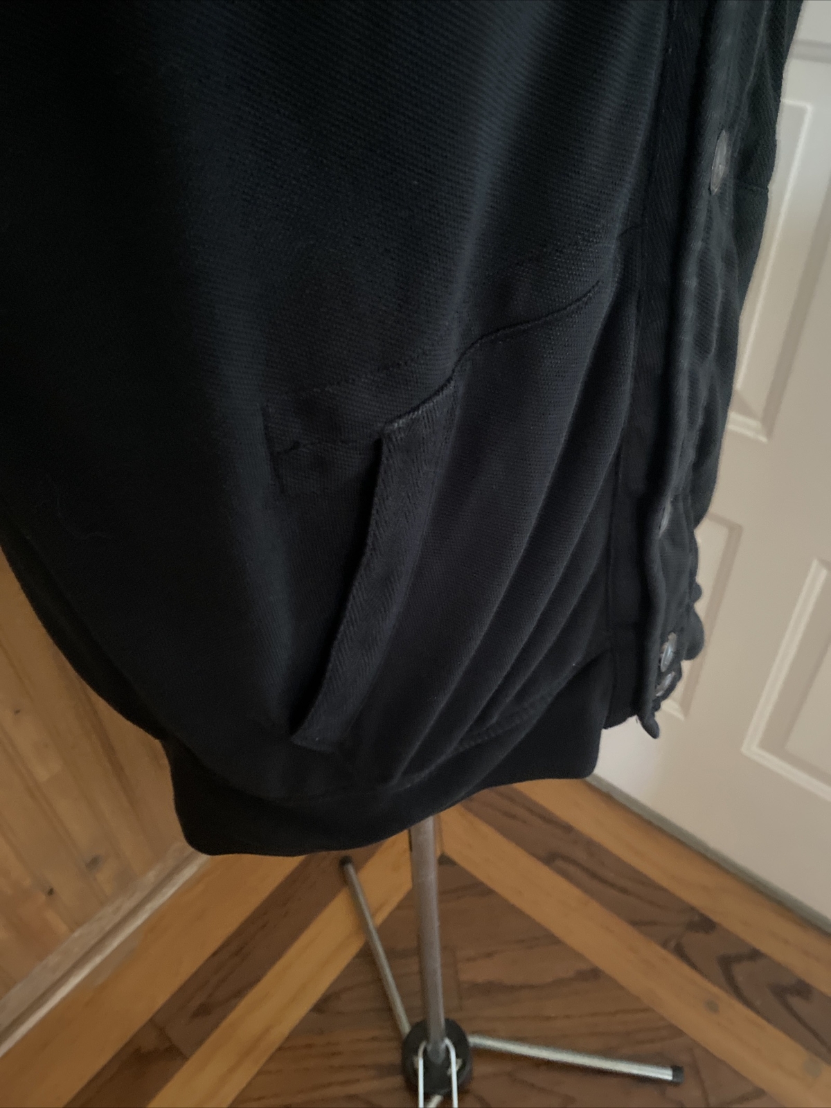 Polo Ralph Lauren felpa con cappuccio giacca donna media grande pony nero cotone bottoni davanti