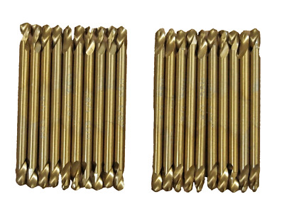 20PC 1/8'' TITANIUM DOUBLE END DRILL BITS FULL GROUNDED 500555A