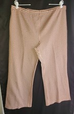 Nerd Old Lady Costume Vintage 70's Orange Brown High Waist Flare Pants Sz 14