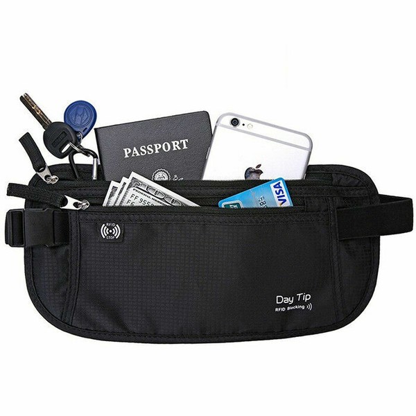 Money Belt Passport Holder Secure Hidden Travel Wallet With RFID