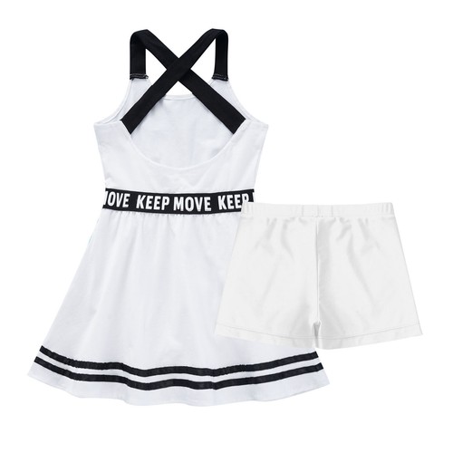 Kids Girls Golf Tennis Dress Outfits Sleeveless A-line Dresses and Shorts Set - Picture 71 of 114