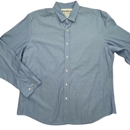 Frank Eileen Mens Paul Blue Casual Classic Button Up Cotton Shirt Size Xxl 2xl Ebay
