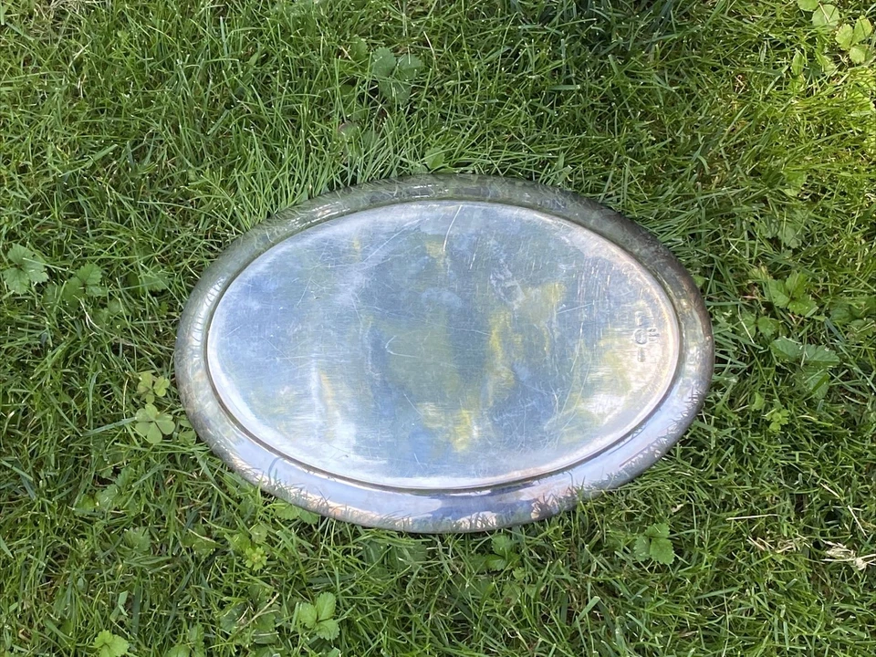 Bandeja ovalada de plata de ley Georg Jensen Dinamarca 223A Foto 3 de 4