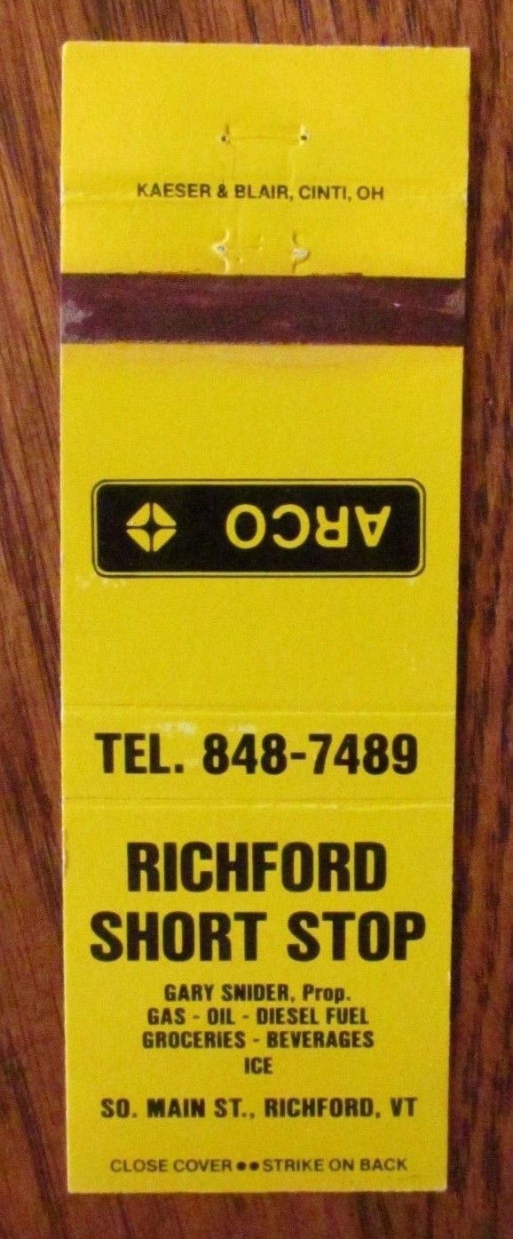 ARCO GAS STATION RICHFORD SHORT STOP (RICHFORD, VERMONT) K28 eBay