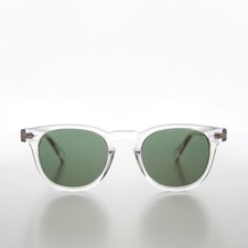 Square Horn Rim Sunglasses Polarized Green Lens - Benson