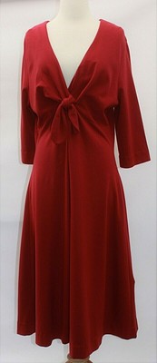 red fit and flare midi dress