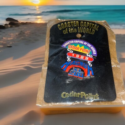 RARE Cedar Point 1989 Magnum XL 200  Collectible Souvenir Lapel Hat Pin Vintage