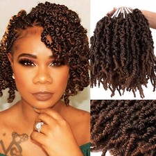 3 Packs 10 inch Ombre Synthetic Crochet Braids - Pre-twisted Fluffy Curly Hai...