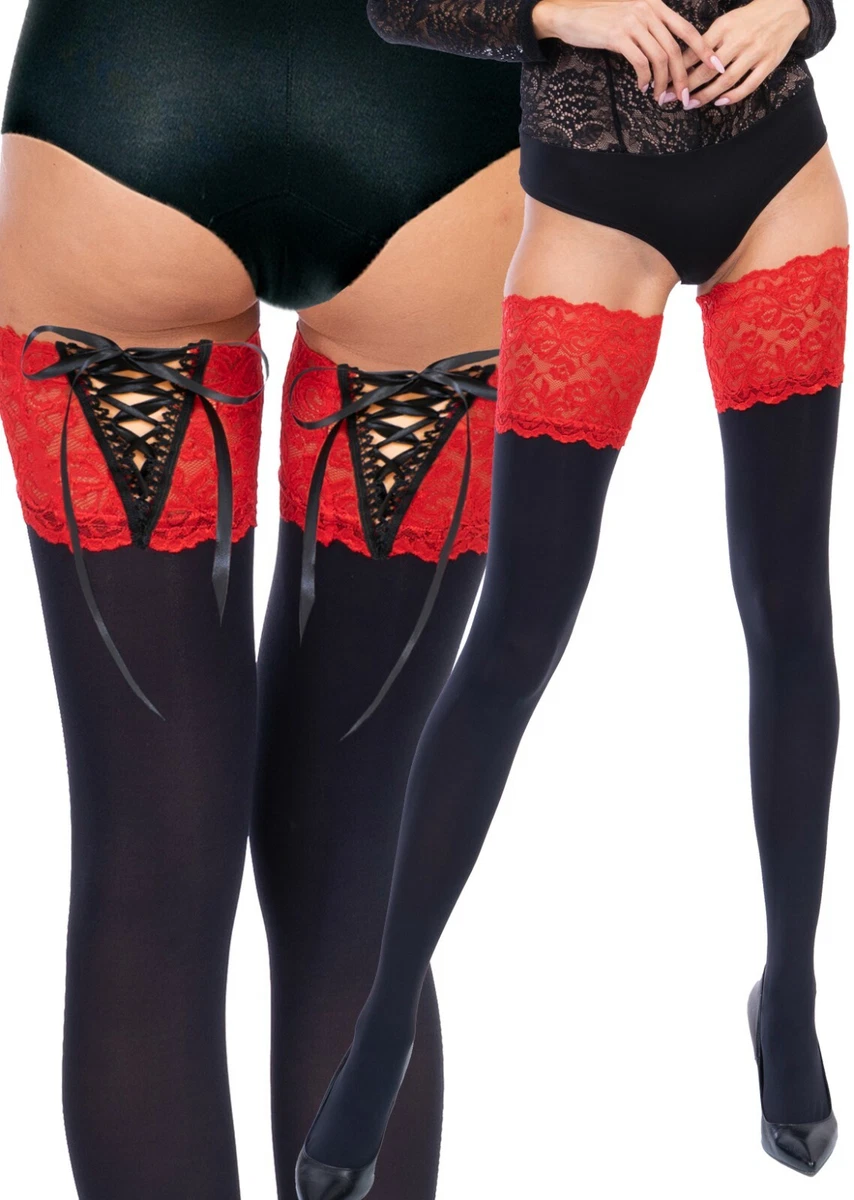 100 denier top hold up stockings