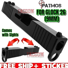 PATMOS Arms JUDAH slide + SIGHTS for GL0CK GEN 3 26 9mm Black Nitride -#1