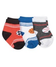 Jefferies Socks Baby Boy Sport Baseball Basketball Soccer Pattern Crew Ankle 3PK
