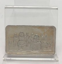 1973 Christmas Building Together Mt. Everest Mint 1 oz .999 Fine Silver Bar